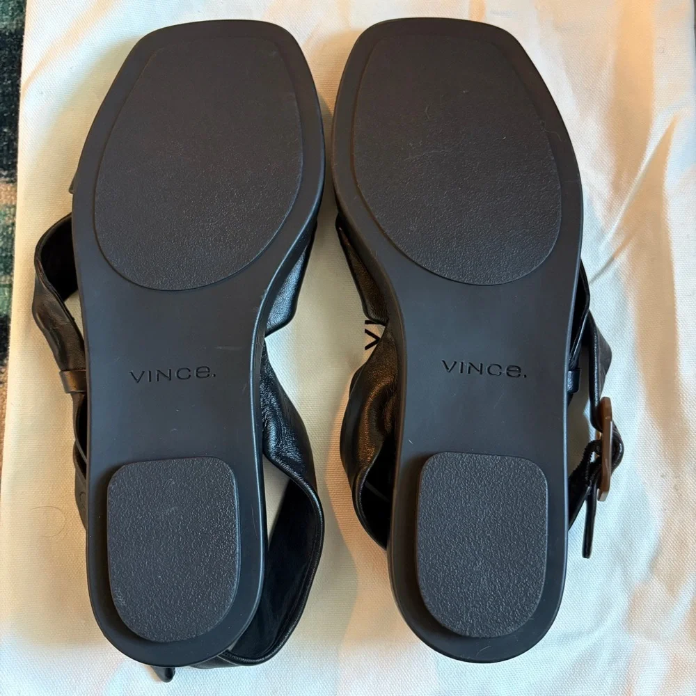 NEW Vince Reza Ankle Strap Sandals in Black 7